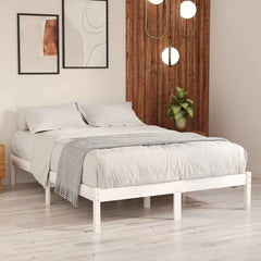 810038 vidaXL Bed Frame without Mattress White Solid Wood 200x200 cm 1