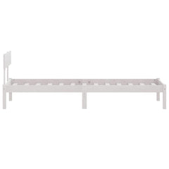 vidaXL Bed Frame without Mattress White Solid Wood Small Single 5