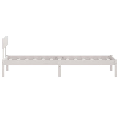 Bed Frame White Solid Wood Pine 90x190 cm Single