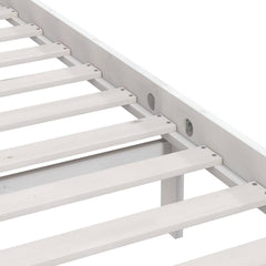 vidaXL Bed Frame without Mattress White Solid Wood Pine Single 6