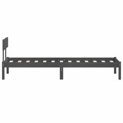 vidaXL Bed Frame | Grey | Solid pinewood | Single | Durable | Bed Frame 5