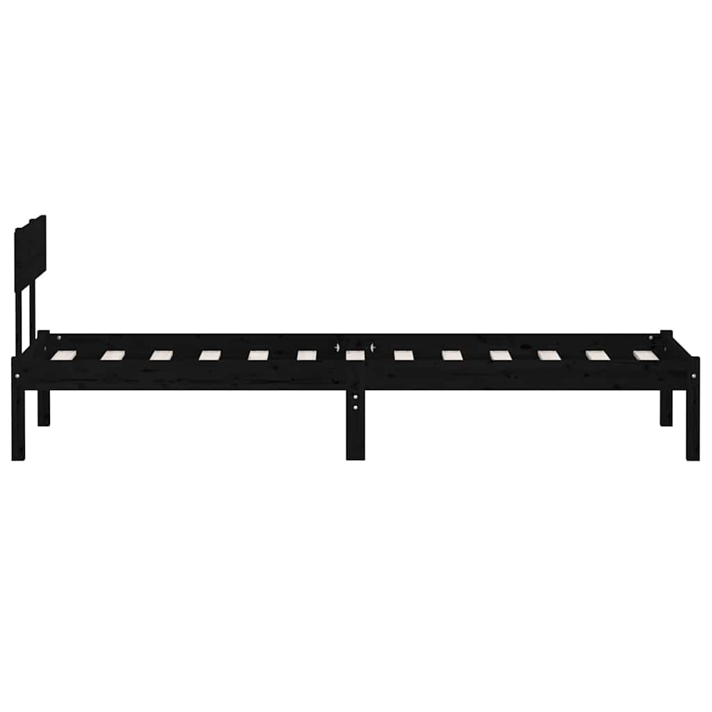 Bed Frame without Mattress Solid Wood Length 200 cm Black 90 cm
