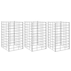 vidaXL Gabion Raised Beds 3 pcs 30x30x50 cm Iron 1