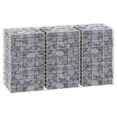 vidaXL Gabion Raised Beds 3 pcs 30x30x50 cm Iron 5