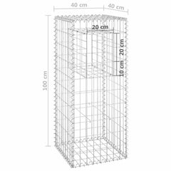 vidaXL Gabion Basket Post 40x40x100 cm Iron 6