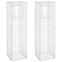 vidaXL Gabion Basket Posts 2 pcs 50x50x180 cm Iron 2
