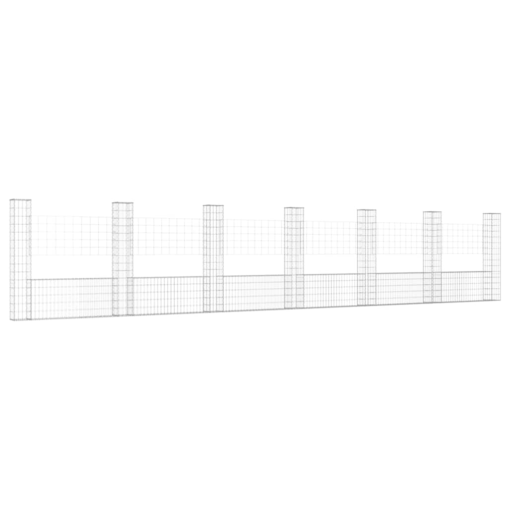 U-shape Gabion Basket with 2 Posts Iron Height 150 cm 740 cm