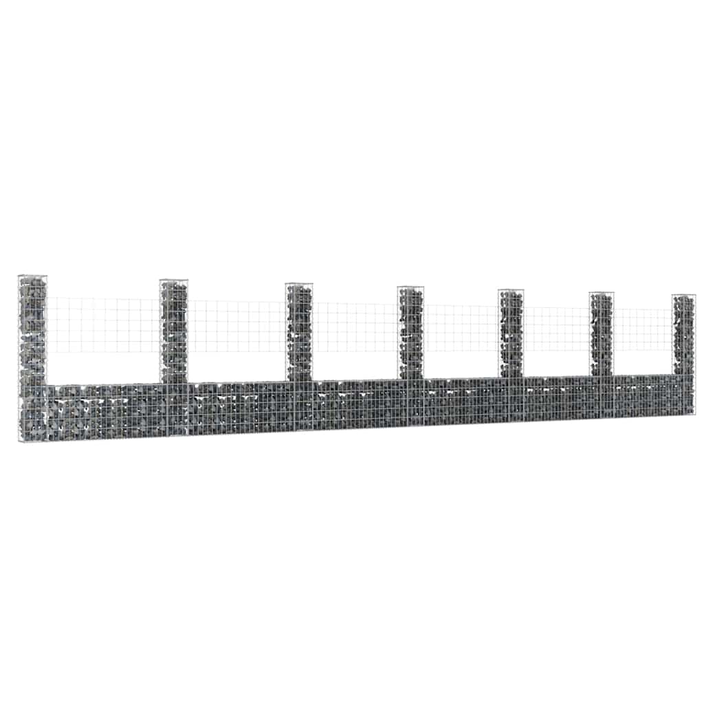 U-shape Gabion Basket with 2 Posts Iron Height 150 cm 740 cm
