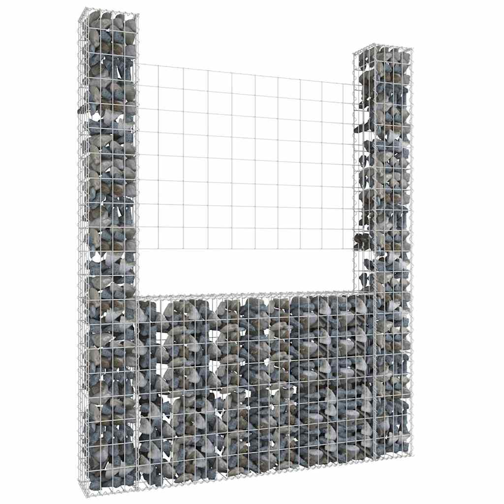 U-shape Gabion Basket with 2 Posts Iron Height 200 cm 140 cm