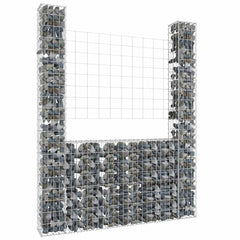 U-shape Gabion Basket with 2 Posts Iron Height 200 cm 140 cm