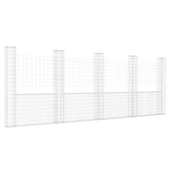 U-shape Gabion Basket with 2 Posts Iron Height 200 cm 500 cm
