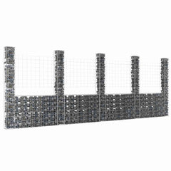 U-shape Gabion Basket with 2 Posts Iron Height 200 cm 500 cm