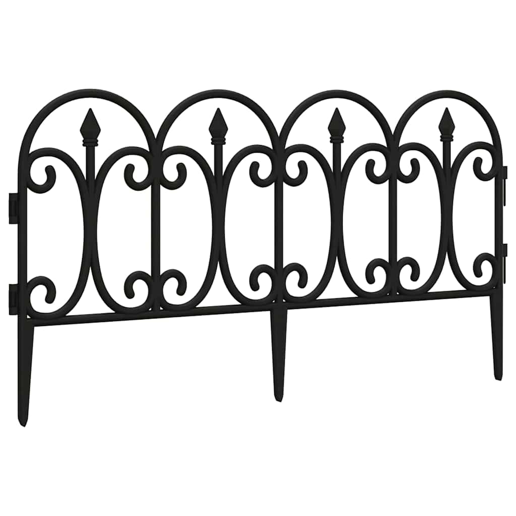 vidaXL Lawn Edgings 17 pcs Black 10 m PP 3
