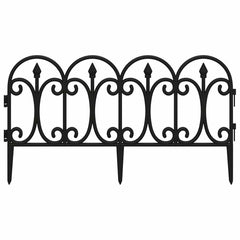 vidaXL Lawn Edgings 17 pcs Black 10 m PP 4
