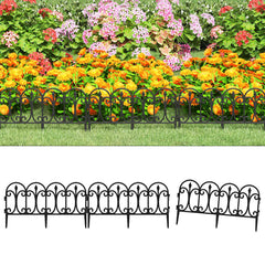 vidaXL Lawn Edgings 17 pcs Black 10 m PP 1
