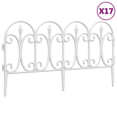 vidaXL Lawn Edgings 17 pcs White 10 m PP 2