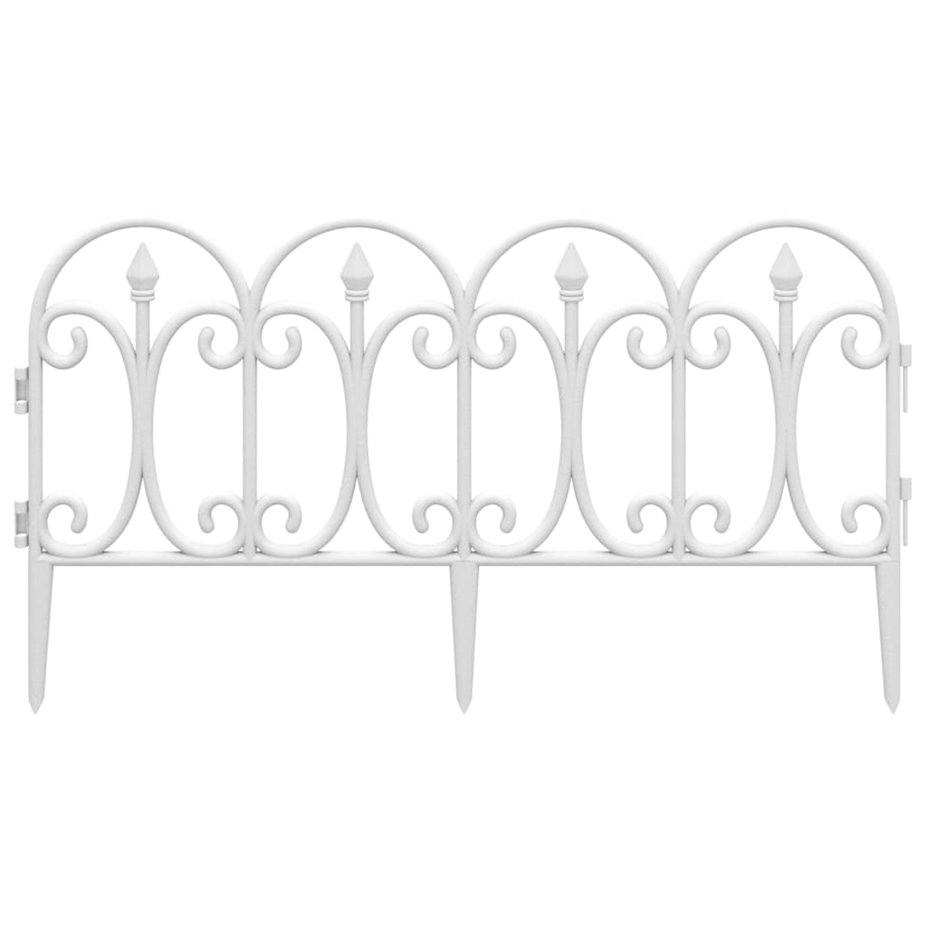vidaXL Lawn Edgings 17 pcs White 10 m PP 4