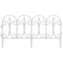 vidaXL Lawn Edgings 17 pcs White 10 m PP 4
