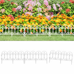 vidaXL Lawn Edgings 17 pcs White 10 m PP 1