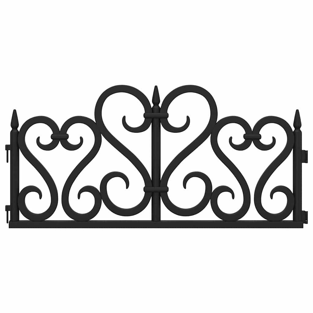 vidaXL Lawn Edgings 17 pcs Black 10 m PP 4