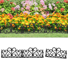 vidaXL Lawn Edgings 17 pcs Black 10 m PP 1
