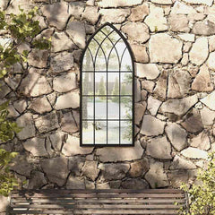 vidaXL Garden Mirror Iron for Outdoor Use