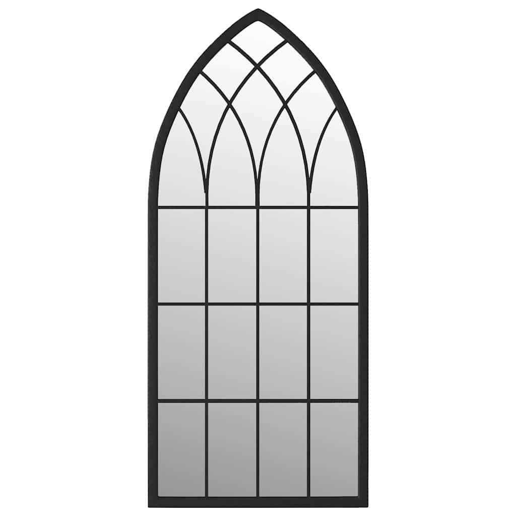 vidaXL Garden Mirror Black 70x30 cm Iron for Outdoor Use 4