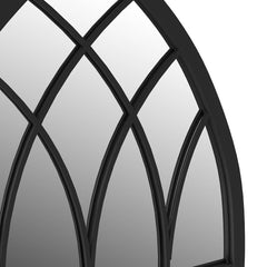 vidaXL Garden Mirror Black 70x30 cm Iron for Outdoor Use 5