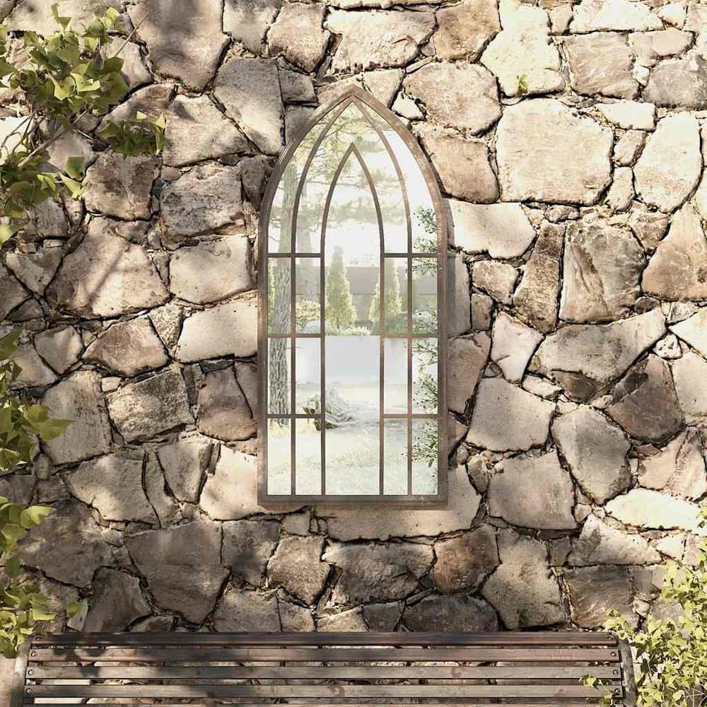 Garden Mirror Iron for Outdoor Use Sand 100 cm 45 cm