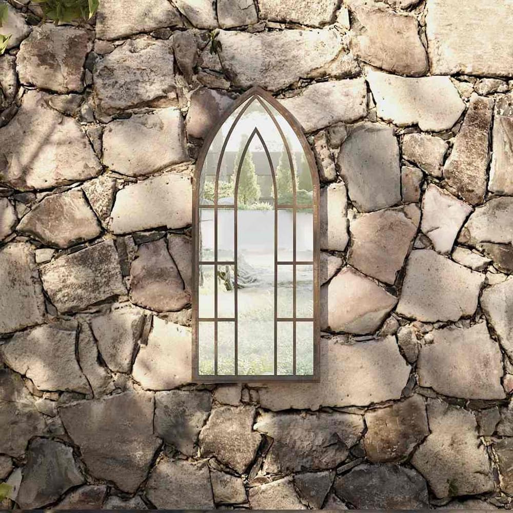 Garden Mirror Iron for Outdoor Use Sand 70 cm 30 cm