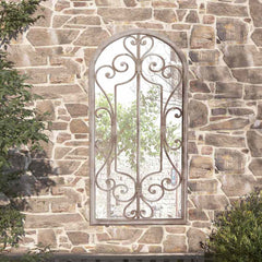 Garden Mirror Iron for Outdoor Use Sand 70 cm 30 cm