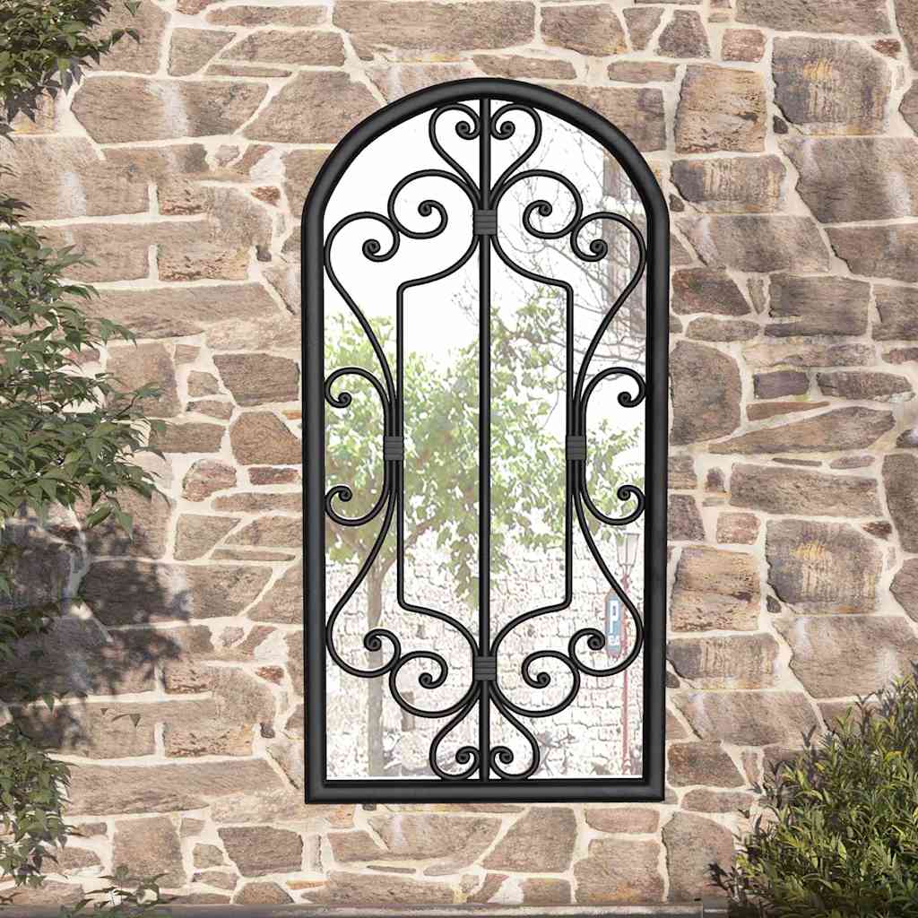 Garden Mirror Iron for Outdoor Use Black 70 cm 30 cm