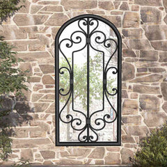 Garden Mirror Iron for Outdoor Use Black 70 cm 30 cm