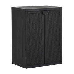 Garden Storage Cabinet Black PP