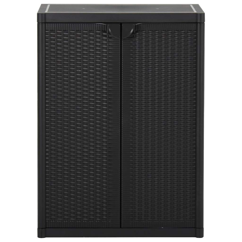 Garden Storage Cabinet Black PP, image 2
