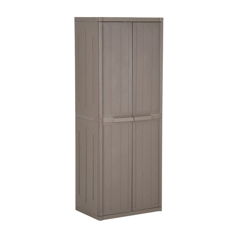 Garden Storage Cabinet Brown PP Wood Look