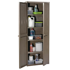 vidaXL Garden Cabinet | Brown | 100% Polypropylene | 65 x 45 x 172 cm 3