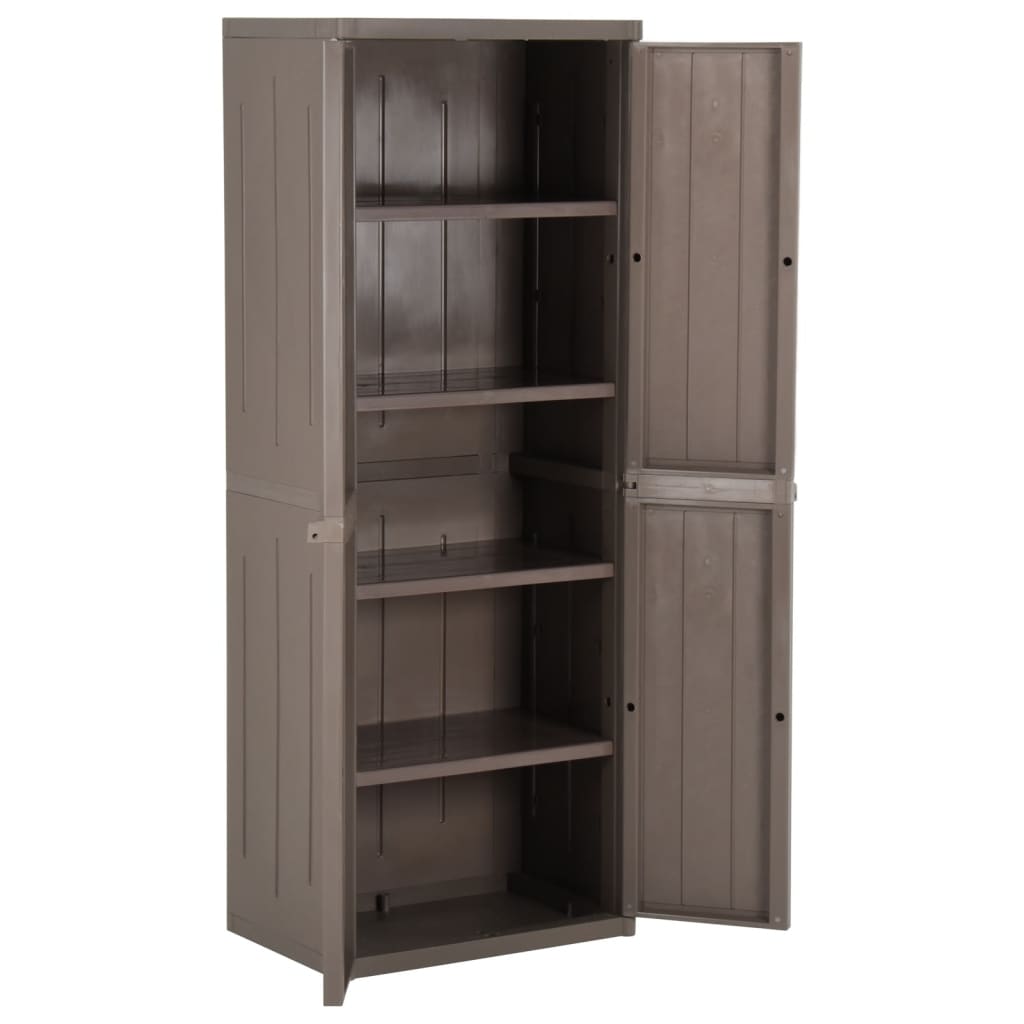vidaXL Garden Cabinet | Brown | 100% Polypropylene | 65 x 45 x 172 cm 5