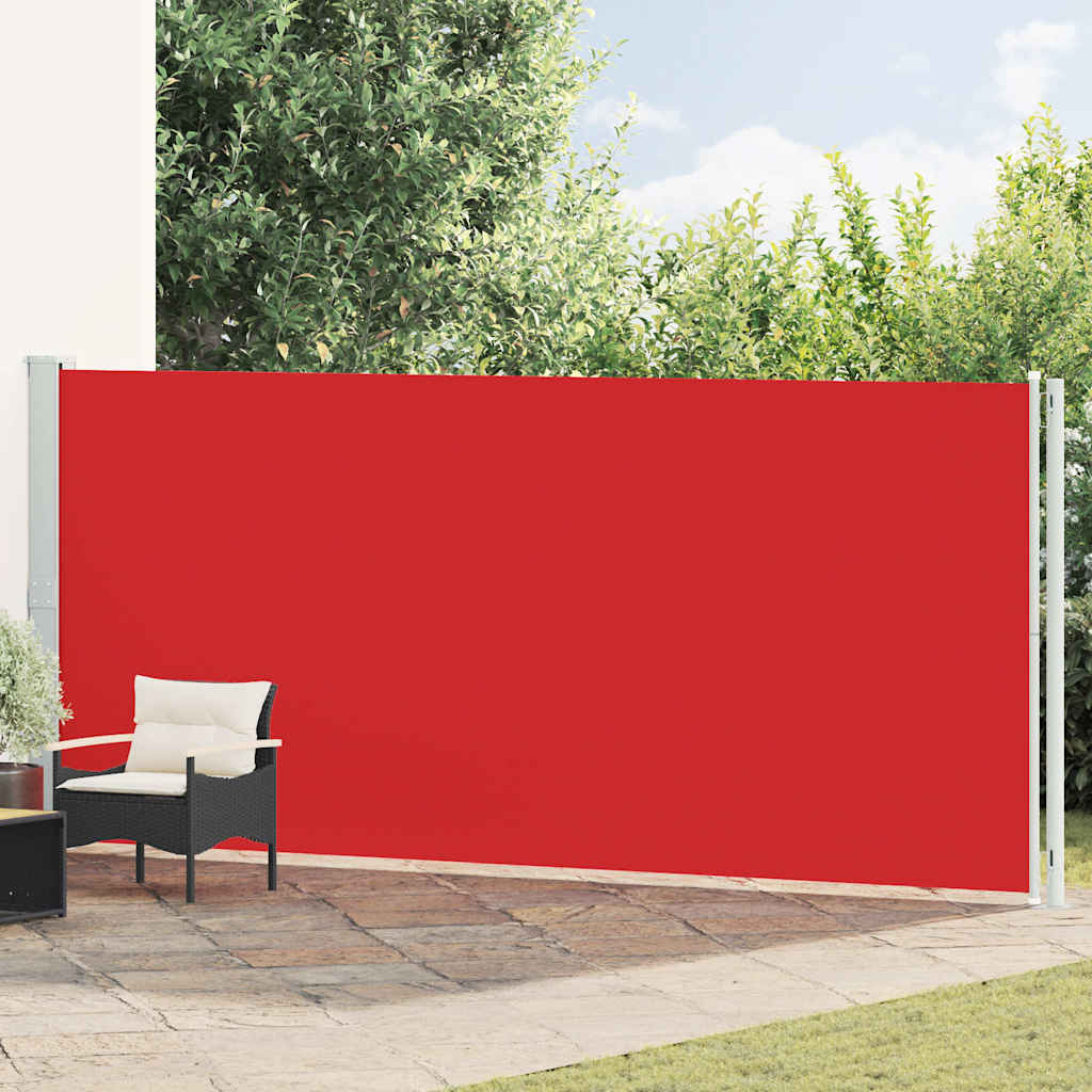 Patio Retractable Side Awning 180x614 cm Drop 600 cm Width 180 cm Red