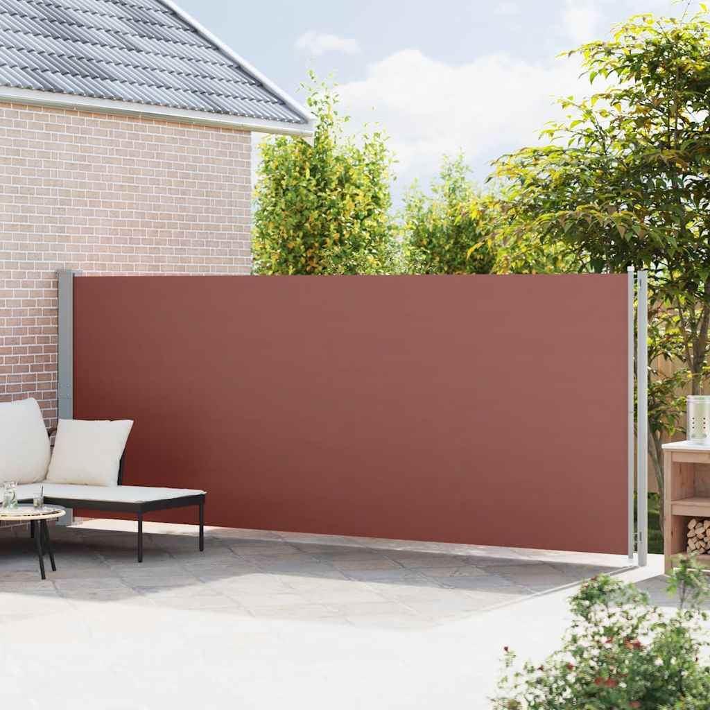 vidaXL Patio Retractable Side Awning 180x600 cm Brown 3
