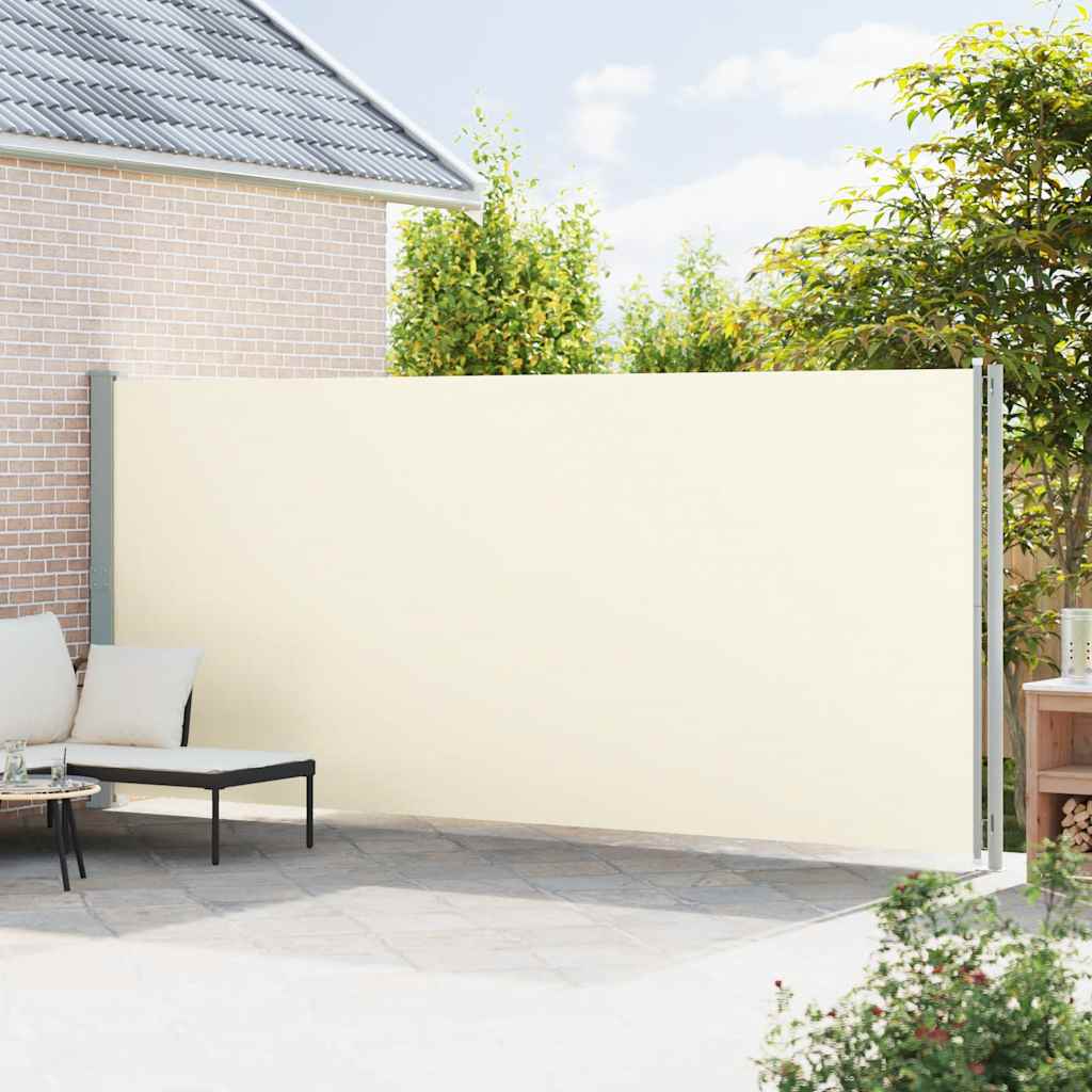 vidaXL Patio Retractable Side Awning 200x614 cm Cream 3