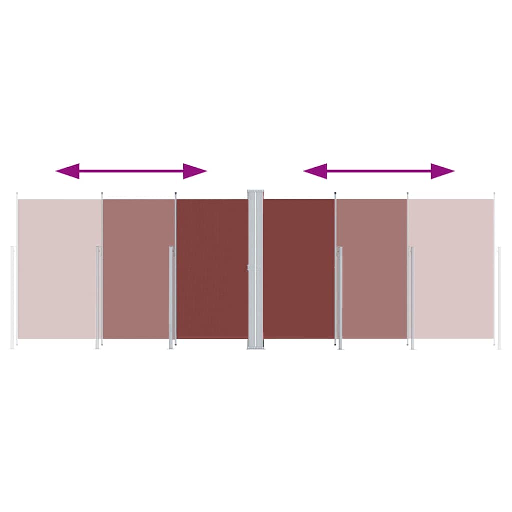 vidaXL Side Awning | Brown | Polyester, Steel, Aluminium | 200 x 600 cm 3