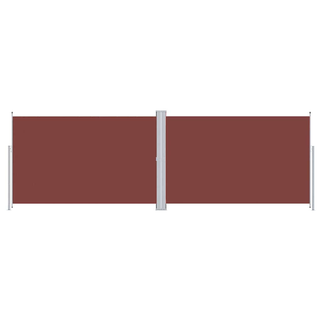 vidaXL Retractable Side Awning Brown 220x600 cm 2