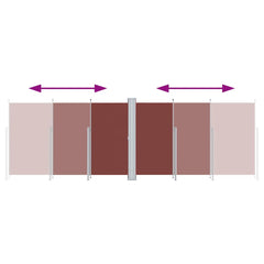 vidaXL Retractable Side Awning Brown 220x600 cm 3