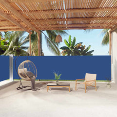 vidaXL Side Awning | Blue | Polyester with PU coating, Steel, Aluminium 1