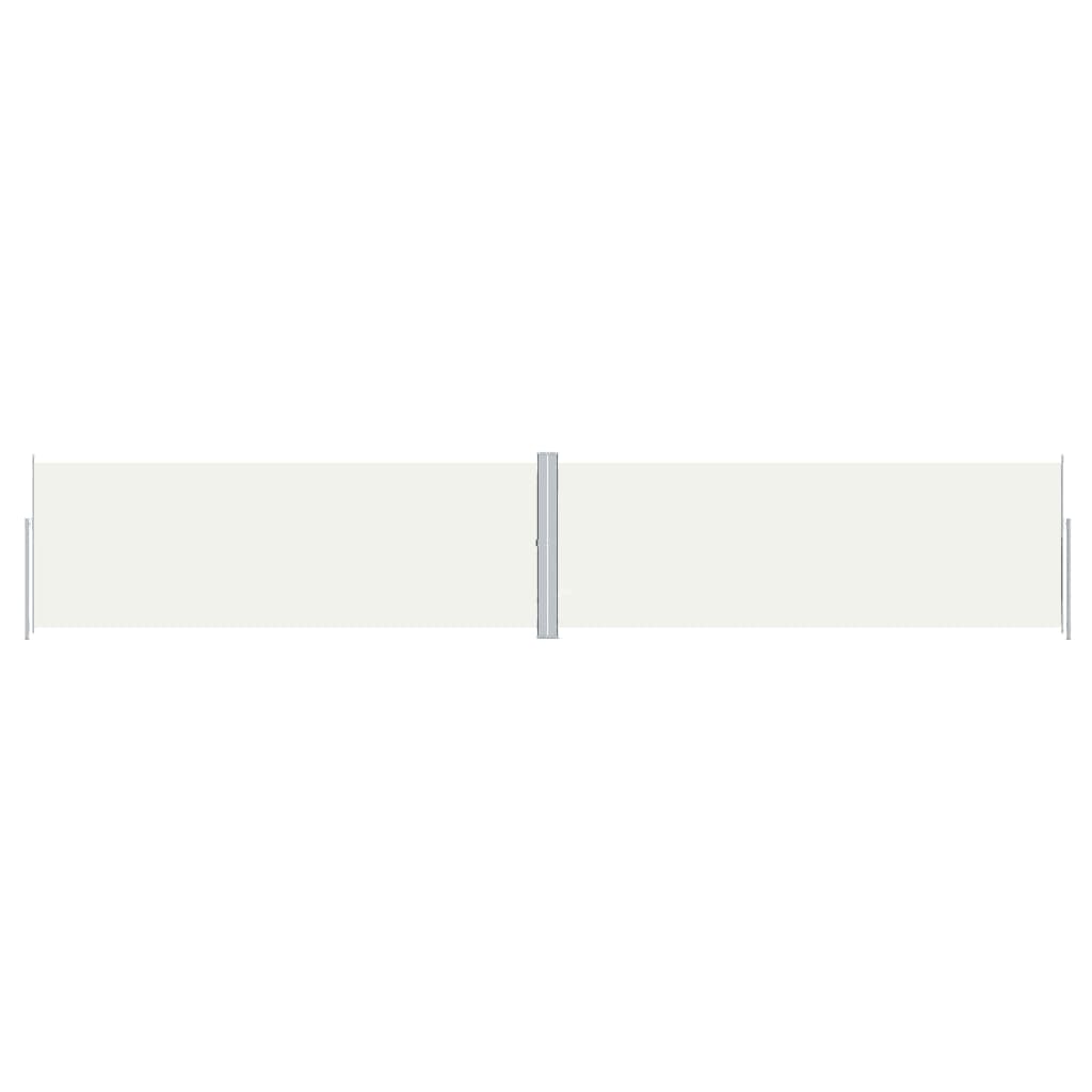 vidaXL Retractable Side Awning Cream 180x1000 cm 2