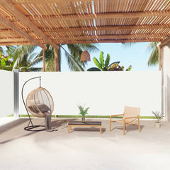 vidaXL Retractable Side Awning Cream 180x1000 cm 1