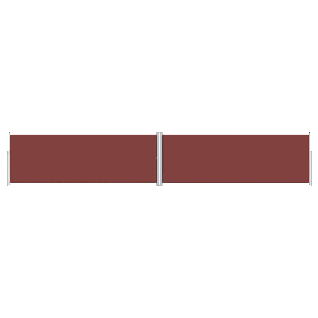 vidaXL Side Awning | Brown | Polyester with PU coating | Large | Retractable 2