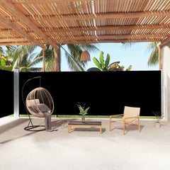 vidaXL Retractable Side Awning Black 200x1000 cm 1