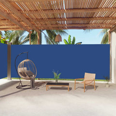 vidaXL Retractable Side Awning Blue 220x1000 cm 1
